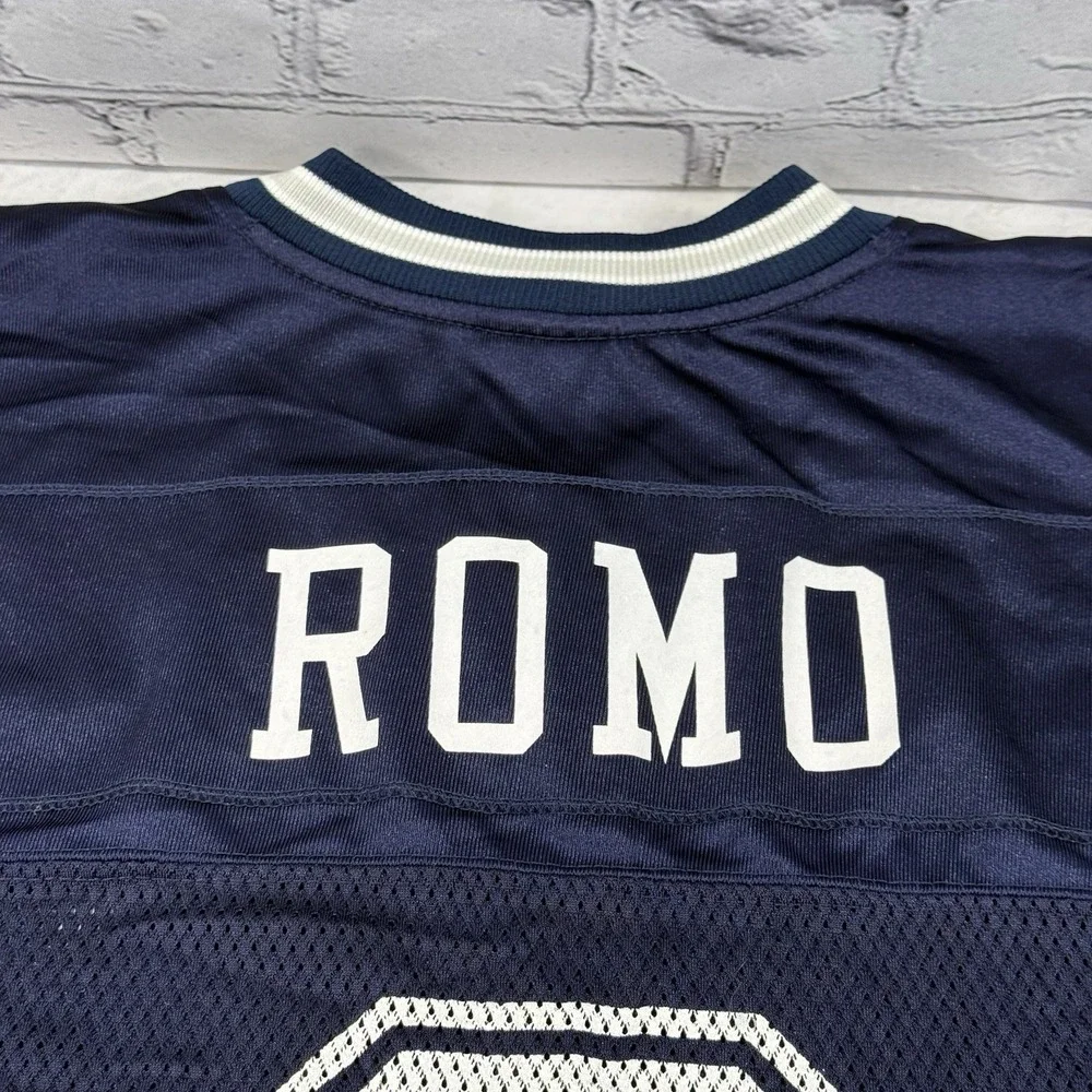 VTG Tony Romo Dallas Cowboys Reebok Authentic NFL Equipment Jersey Size L Blue‎